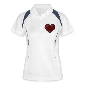Cœur sarcastique avec fil barbelé - Polo respirant Femme - blanc/marine - Devant