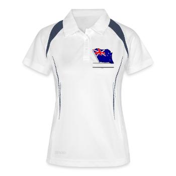 New Zealand – Text space - Women's Polo breathable - white/navy - Front