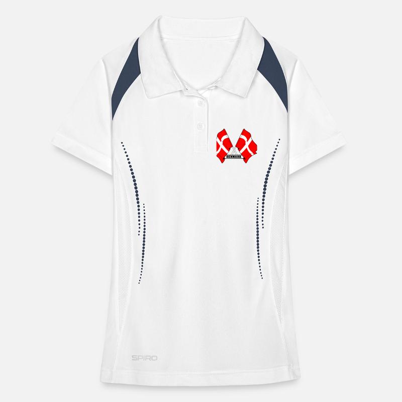 DANEMARK – Drapeaux croisés Polo respirant Femme