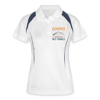 Mountains - Collect Memories Not Things - Women's Polo breathable - white/navy - Front