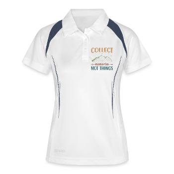 Mountains - Collect Memories Not Things - Women's Polo breathable - white/navy - Front