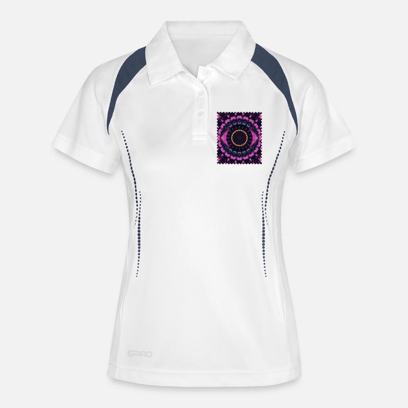 Kaleidoscopic Flower Circle - Women's Polo breathable - white/navy