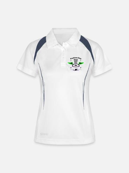 Fashion_City - Women's Polo breathable - white/navy
