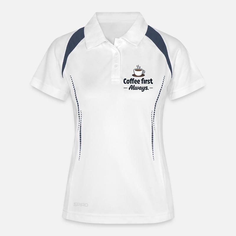 Coffee First - Women's Polo breathable - white/navy