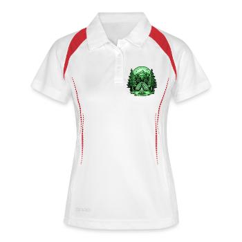 Camping Zelt Natur - Frauen Polo atmungsaktiv - Weiß/Navy - Vorne