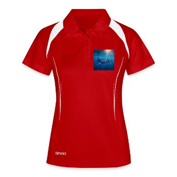 Whale shark in the ocean sea creatures nature design - Women's Polo breathable - white/navy - Front