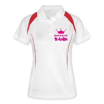 Die Königin des Bankwesens - Frauen Polo atmungsaktiv - Weiß/Navy - Vorne