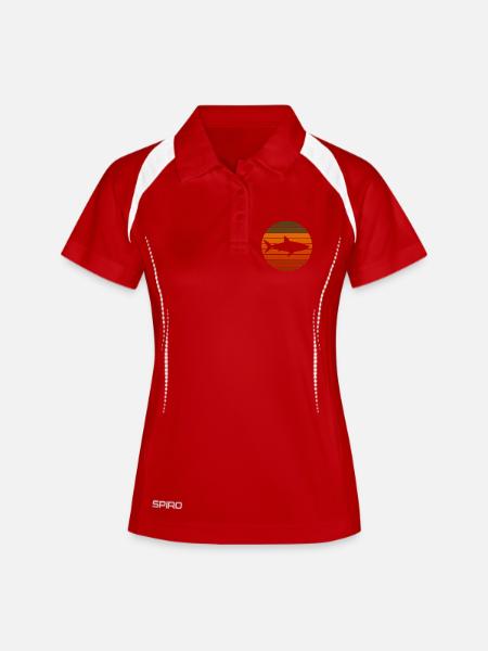 Sunset Shark Silhouette - Women's Polo breathable - white/navy