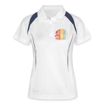 Heartbeat Ball: Family Soccer Retro - Women's Polo breathable - white/navy - Front