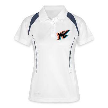 Parkour Heartbeat Pulse Retro Freerunning - Frauen Polo atmungsaktiv - Weiß/Navy - Vorne