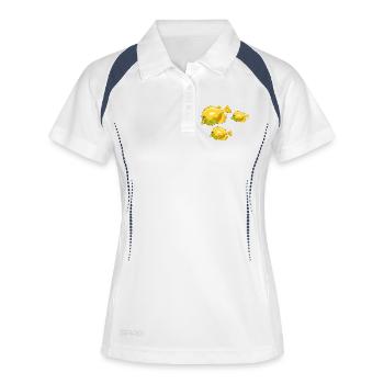Fische - Frauen Polo atmungsaktiv - Weiß/Navy - Vorne