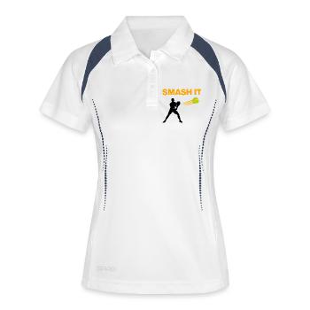 Fracasse, puissance de padel ! Padel Sport - Polo respirant Femme - blanc/marine - Devant