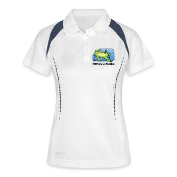 Funny Frog Meme  - Polo respirant Femme - blanc/marine - Devant