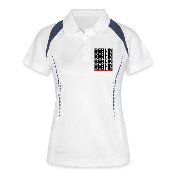 Silhouette de Berlin, Amour de la capitale, Amour de Berlin - Polo respirant Femme - blanc/marine - Devant
