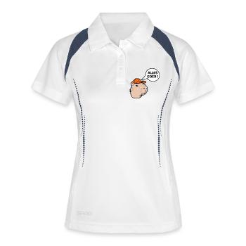 All good - Women's Polo breathable - white/navy - Front