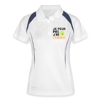 Graphic Original Je Peux Pas J'Ai Tennis - Polo respirant Femme - blanc/marine - Devant