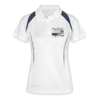 Welcome To The Old Web Retro Internet - Frauen Polo atmungsaktiv - Weiß/Navy - Vorne