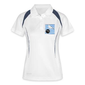 T pour Colombe - Polo respirant Femme - blanc/marine - Devant
