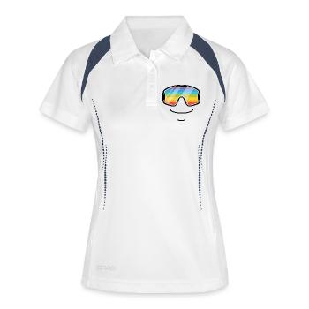 Skibrille Regenbogen Smile Apres-Ski - Frauen Polo atmungsaktiv - Weiß/Navy - Vorne