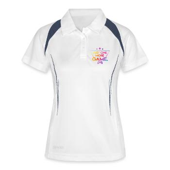 Just_one_more_game_-_étoile_ - Polo respirant Femme - blanc/marine - Devant