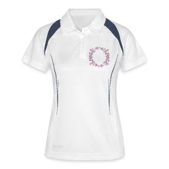 Delicate eucalyptus wreath in dusky pink illustration - Women's Polo breathable - white/navy - Front