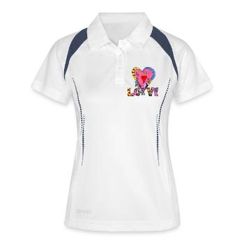 Heart - Women's Polo breathable - white/navy - Front
