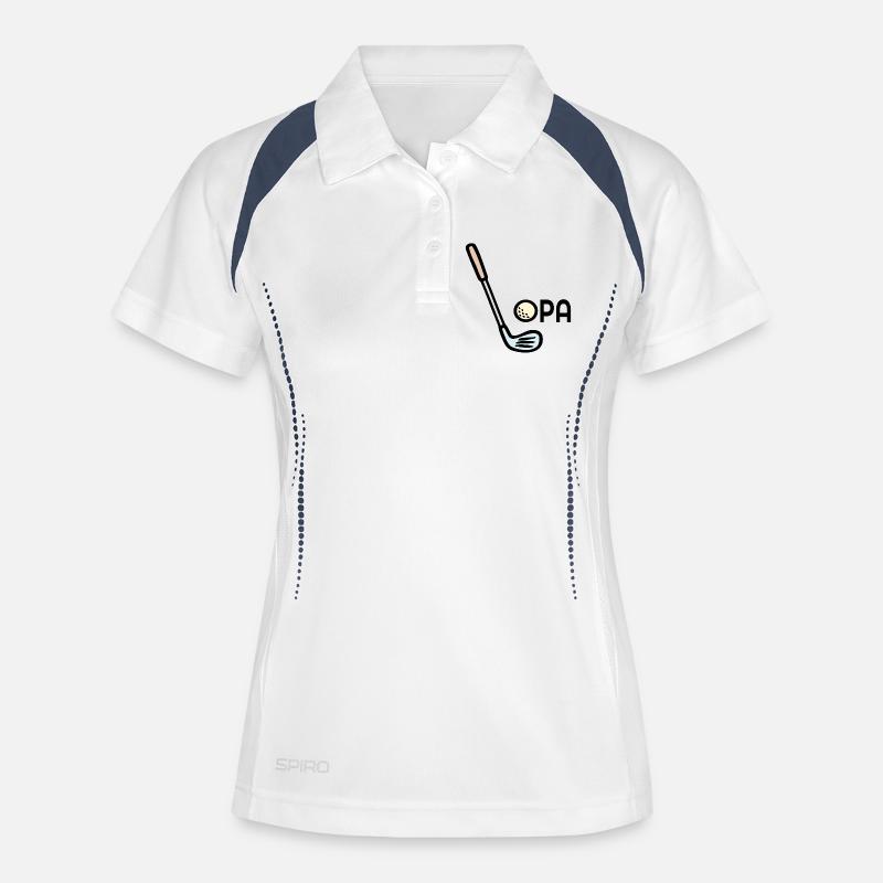 Golf Opa Golfschläger - Frauen Polo atmungsaktiv - Weiß/Navy