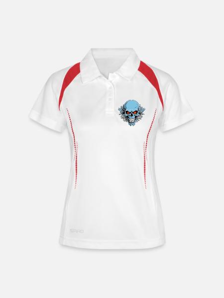 NeonRider – Blue Skull Rock & Streetwear Design - Women's Polo breathable - white/navy