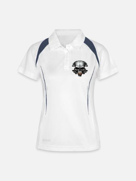 ISchadel in a rock circle - Women's Polo breathable - white/navy