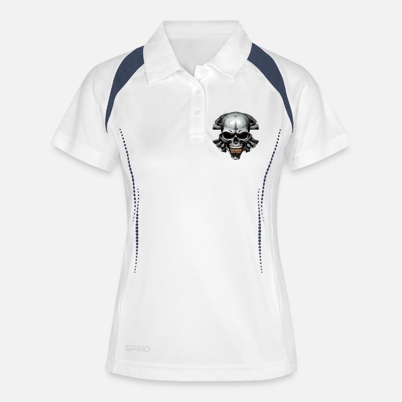 ISchadel in a rock circle - Women's Polo breathable - white/navy