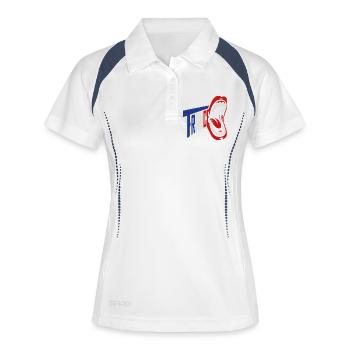 Typographie rétro de Trance Scream - Polo respirant Femme - blanc/marine - Devant