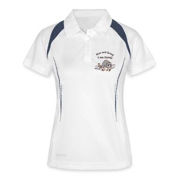 Stand Up Hustle and Grind Raccoon Shirt - Women's Polo breathable - white/navy - Front