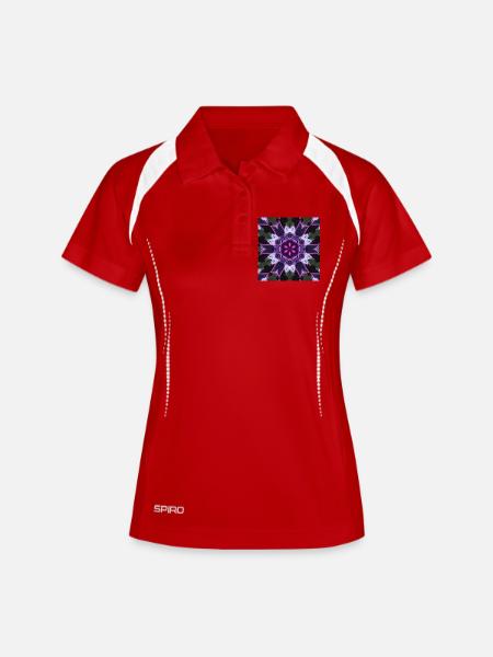 Neon Mandala Kaleidoscope - Women's Polo breathable - white/navy