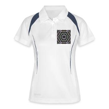 Kaleidoscopic Star Mandala - Polo respirant Femme - blanc/marine - Devant