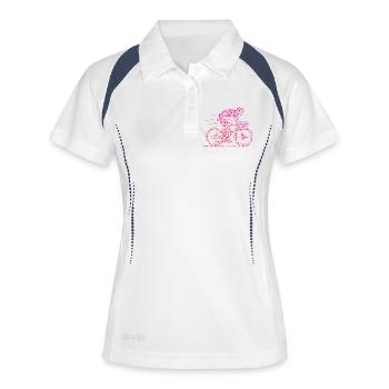 Road Bike Graphic for Road Bike - Women's Polo breathable - white/navy - Front