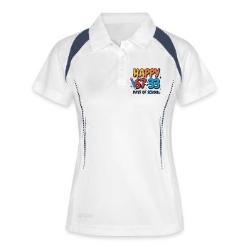 Joyeux 100 jours d’école - Polo respirant Femme - blanc/marine - Devant