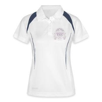 60e anniversaire Année Vintage 1966 Édition Limitée - Polo respirant Femme - blanc/marine - Devant