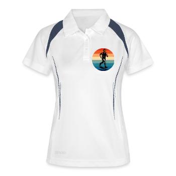 Super cadeau de course pour la course - Polo respirant Femme - blanc/marine - Devant