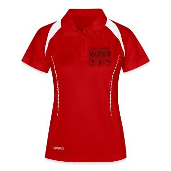 Hawaiian Ukulele Uke I'm A Simple - Frauen Polo atmungsaktiv - Weiß/Navy - Vorne