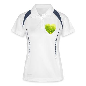 Yellow flower heart for birthday - Women's Polo breathable - white/navy - Front