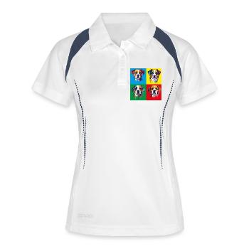 Dog Pop Art Portrait - Women's Polo breathable - white/navy - Front