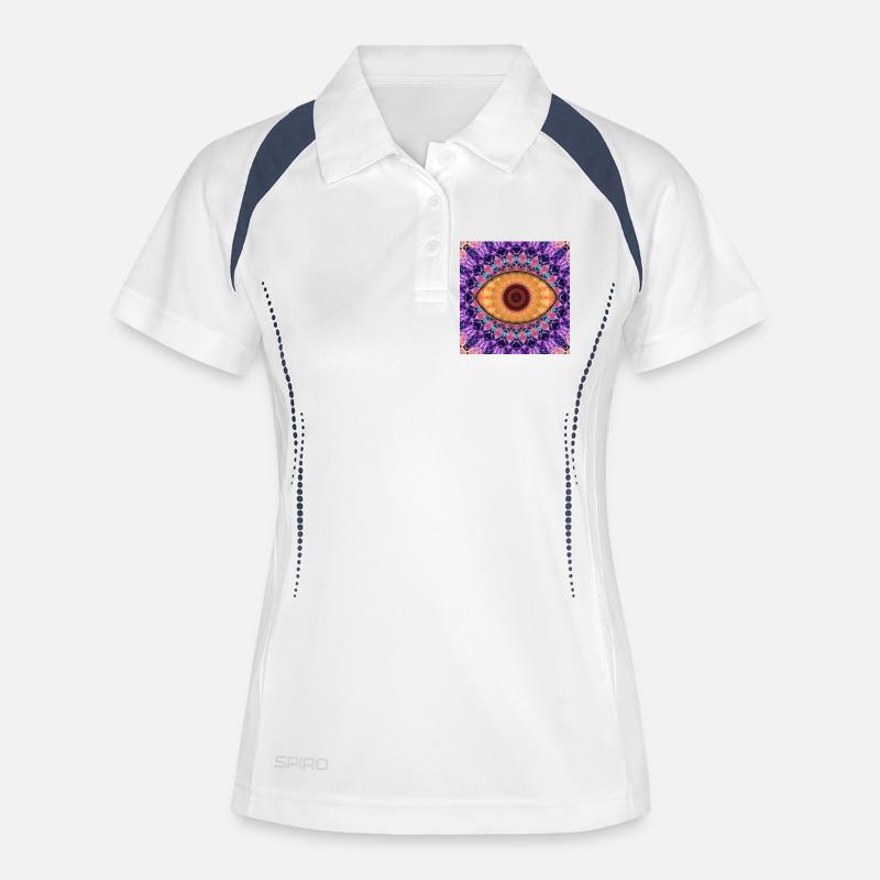 Kaleidoscopic eye mandala - Women's Polo breathable - white/navy