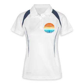 Inka Maya kalender aztec - Frauen Polo atmungsaktiv - Weiß/Navy - Vorne