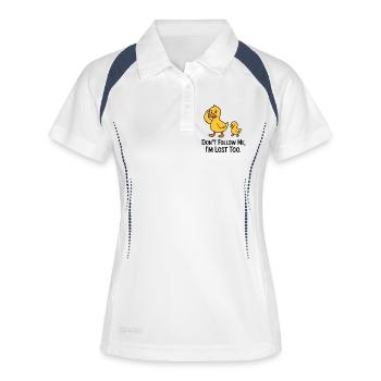 Don't Follow Me I'm Lost Too – Funny Duck Cartoon - Women's Polo breathable - white/navy - Front