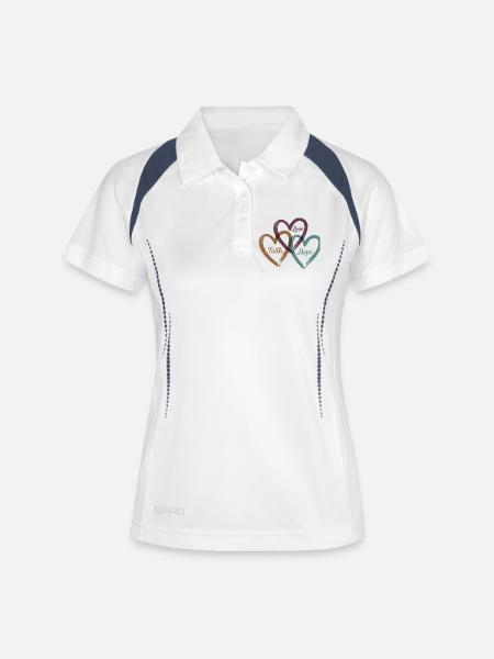 Love Faith Hope – Inspirational Heart Design - Women's Polo breathable - white/navy