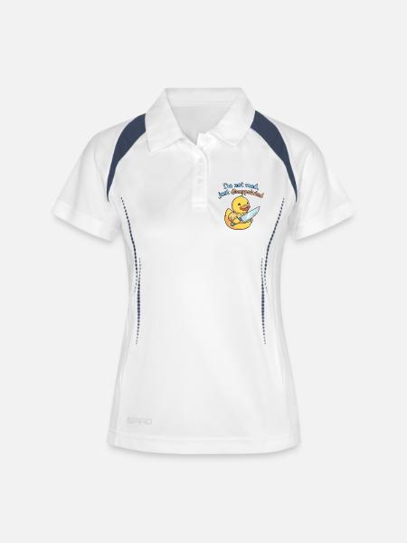 Disappointed duck with knife - Women's Polo breathable - white/navy
