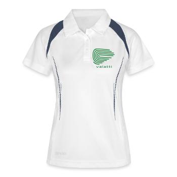 Résumé de la ligne d’onde verte de Valatti - Polo respirant Femme - blanc/marine - Devant