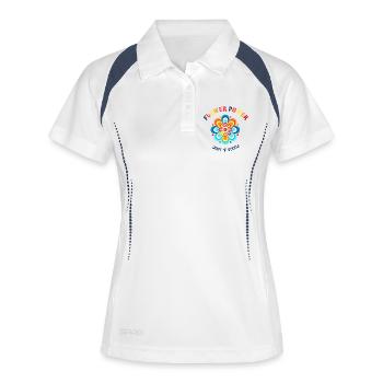 Flower Power Color Blossom Design - Polo respirant Femme - blanc/marine - Devant