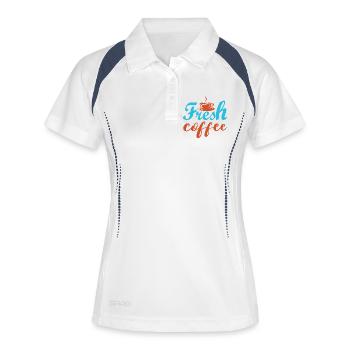 Fresh coffee - colorful inscriptions - Women's Polo breathable - white/navy - Front