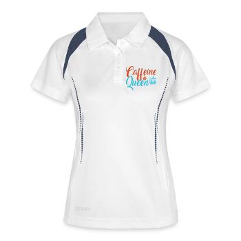 La reine caféinée du café - Polo respirant Femme - blanc/marine - Devant